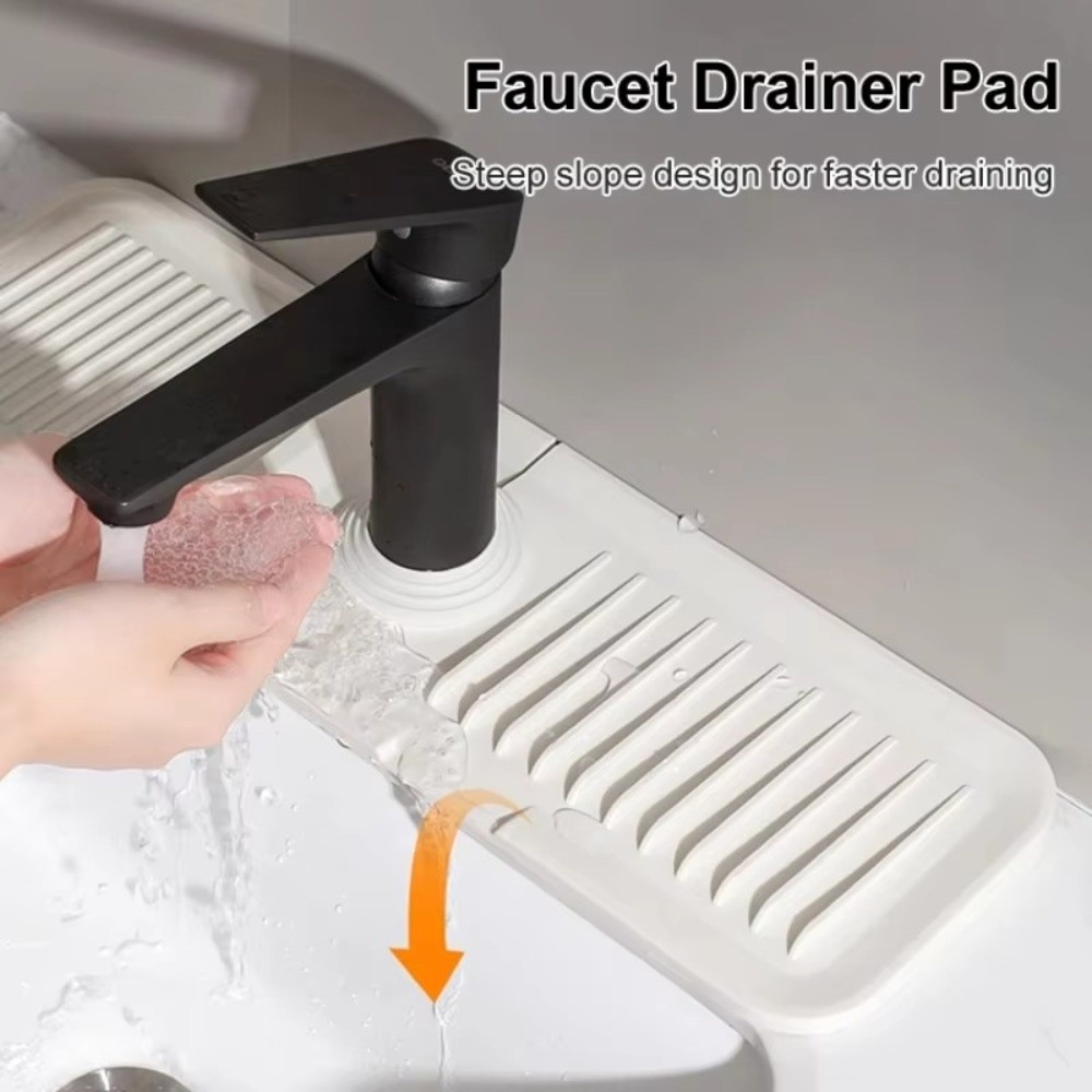 Silicone Tap Washer - แผ่นรองกันน้ำสำหรับอ่างล้างจาน ขนาด 38*12 ซม. ทนทาน ขอบยกสูง