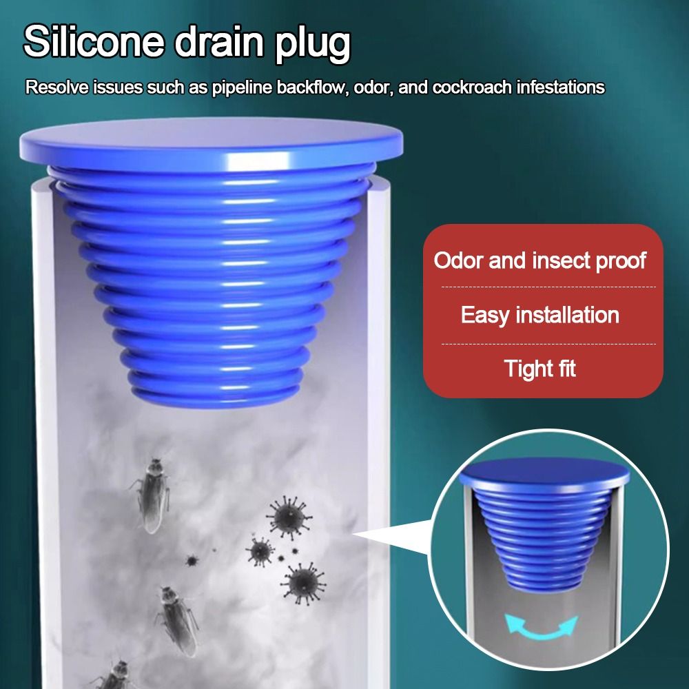 Drain Pipe Clip - แหวนซีลท่อระบายน้ำซิลิโคน ป้องกันกลิ่น ป้องกันการอุดตัน จุกปิดท่อระบายน้ำ จุกปิดท่อระบายน้ำแบบเปลี่ยนได้ จุกซีลท่อระบายน้ำ