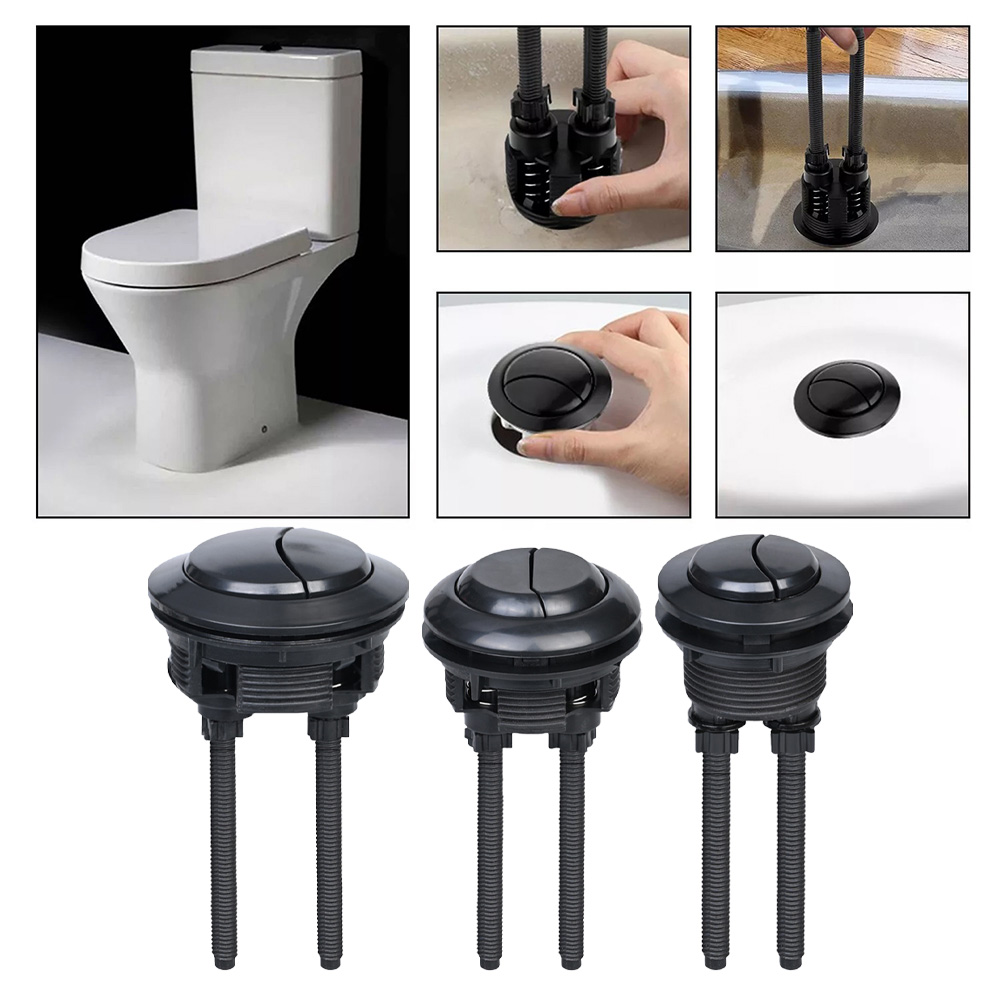 สีดําห้องน้ํา Flush ปุ่ม 38 มม - Toilet Fill Valve บทวิจารณ์และราคา