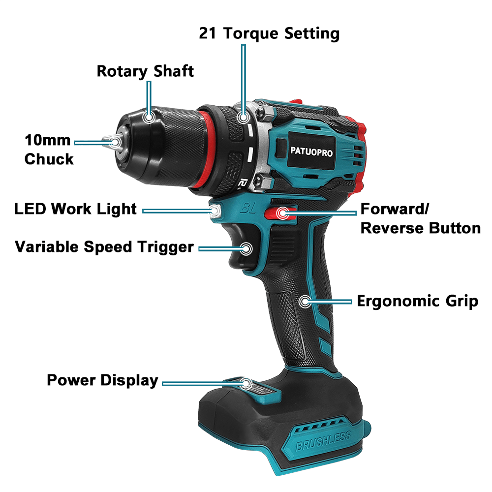 PATUOPRO 21V ไร้สาย Brushless  - Makita Drill Ddf484 บทวิจารณ์และราคา